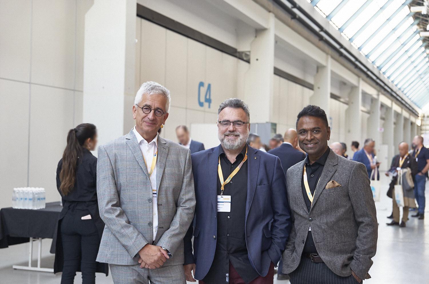 L-R Prof Koen Demyttenaere, Prof Eduard Vieta, Prof Pratap Chokka